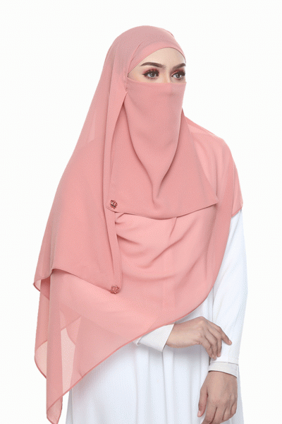 PLAIN CHIFFON SHAWL - DUSTY PEACH PLAIN CHIFFON SHAWL - DUSTY PEACH